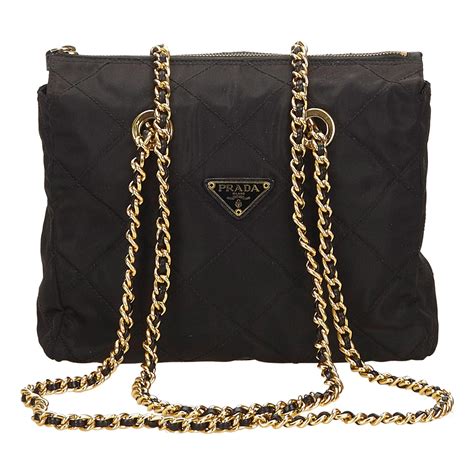 prada nylon tote with chain